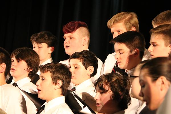 The DMK chorus sings during a concert The DMK chorus sings during a concert